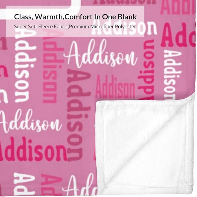 Dr.TOUGH Name Blanket Personalized Blanket for Adult Kids Flannel Customized Personalized Blankets and Throws