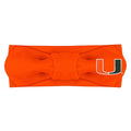 Creative Knitwear Miami Hurricanes Infant Girls Orange Solid Hair Knot Headband Embroidered Logo - Size Newborn - 4T