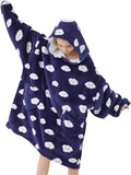 Fiosnow White Cloud Blanket Hoodies for Kids 6-13YR Oversize Wearable Blanket Hoodies for Boys Girls Teens