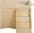 Portable Changing Table Dresser with Stairs on Wheels – Wooden Diaper Changing Station with 2 Storage Shelves, Paper Roller, and Changing Pad - Perfect for Babies and Toddlers