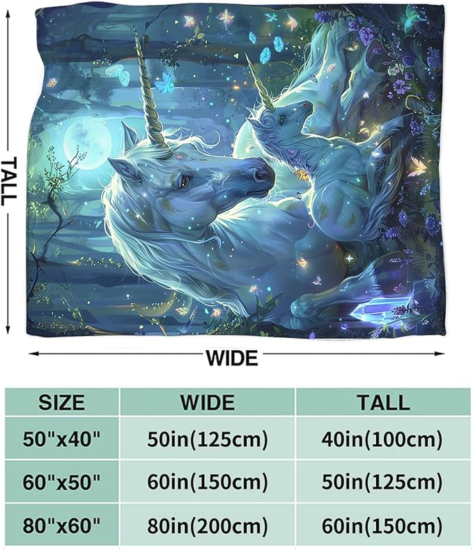 Tijuboni Unicorn Throw Blanket Unicorn Gifts for Girls Women Boys Men Kids Adults Soft Flannel Fleece Blanket for Couch Sofa Bed Home Decor 50"x60"