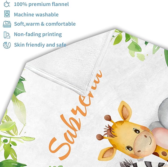 Custom Baby Blanket,Personalized Blankets for Kids with Names,Customized Blankets with Name for Boy,Personalized Baby Blanket for Girl Customized Blanket,Gift for Birthday Christmas(60"X80")