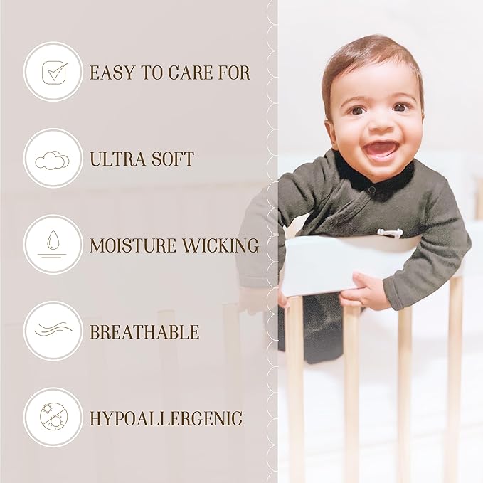 Bella Coterie Luxury Bamboo Viscose Crib Sheet | Organically Grown | Ultra Soft, Cooling for Better Sleep | Deep Pocket Fitted Sheet for Crib & Toddler Mattress | 100% Organically Grown [Coastal Blue]