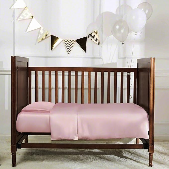 Organic Silk Baby Pillowcase with Zipper, Small 10"x13" Pillow Cover for Boys & Girls, Ideal for Bed & Travel, Soft for Kids Hair & Skin, Hypoallergenic Pillowcases for Toddlers (Pink+Pillow)