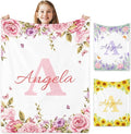 Ships from The US, Personalized Baby Blankets for Girls, Custom Baby Blanket for Kids Soft Flanne Blankets in Easter Personalized Baby Gifts for Infant Newborn Shower (Rose Pink)