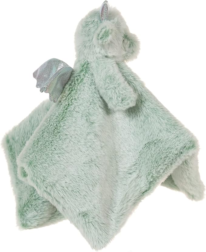 Apricot Lamb Luxury Snuggle Plush Cute Dragon Dinosaur Infant Stuffed Animals Security Blanket Nursery Character Blanket (Green Dragon, 13.8 Inches)