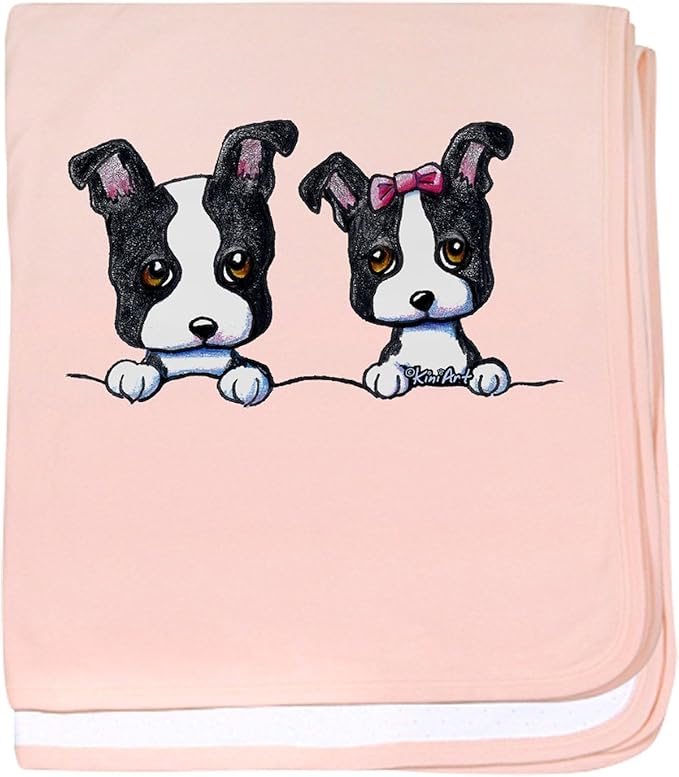 CafePress KiniArt Boston Terrier Baby Blanket, Super Soft Newborn Swaddle