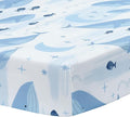 Lambs & Ivy Bubbles & Squirt 100% Cotton Whale/Ocean Fitted Crib/Toddler Sheet