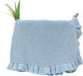 Cotton Baby Blanket with Ruffle Edge Soft Breathable Newborn Blanket for Boys & Girls, Lightweight Knit Throw for Crib, Stroller & Nursery Multiple Colors Available Blue 28x36