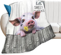 Tijuboni Funny Pig Throw Blanket Pig Gifts for Girls Boys Women Men Kids Adults Soft Flannel Fleece Blanket for Couch Sofa Bed Home Decor 50"x60"