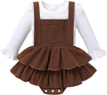 YOUNGER TREE Newborn Baby Girl Fall Winter Outfits Long Sleeve Romper Corduroy Overall Dress Infant Skirt Clothes Sets