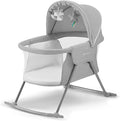 Kinderkraft LOVI Travel Bassinet for Baby, Portable Folding Baby Bed with Built-in Mosquito net, Adjustable Hood and an Additional Cradle Function, Grey