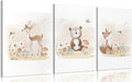 MIZILI Woodland Animal Nursery Canvas Wall Art Wild Watercolor Animals Paintings Pictures Wall Decor Fox Bear Deer Poster Printing Artwork for Boys Room Girls Room Home Decoration
