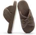 Chantomoo Slippers for Women Memory Foam House Bedroom Corduroy Bow Crossbands Slipper Shoes Comfy Trendy Gift Slippers