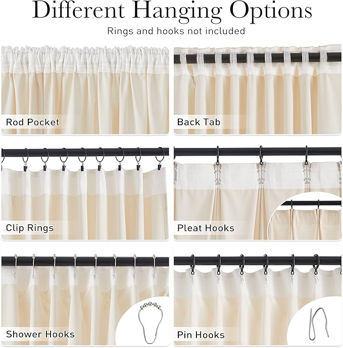 StangH Extra Long Ivory Velvet Curtains 144 inches, Luxury High Ceiling Window Covering Light Dimming Energy Saving for Villa Elegant Home Decor Backdrops for Wedding, W52 x L144, 2 Panels