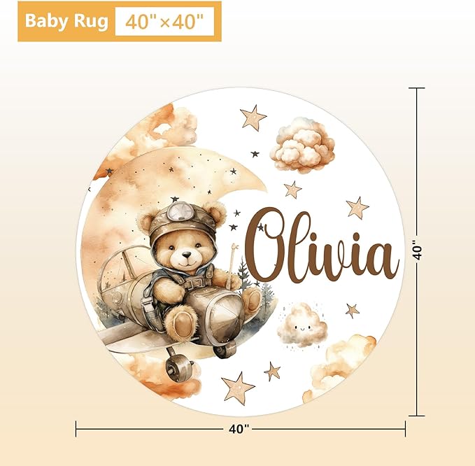 Personalized Toddler Bedding Set, 5 Pcs Custom Name Crib Bedding Set for Boys Girls, Balloon Bear Baby Crib Bedding Set, Double Layer Flannel Baby Crib Set, Customized Gifts for Newborn Infant