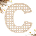 Wooden Rattan Letters 8 inch Wood Letters C for Wall Decor Crafts Boho Nursery Decor for Baby Shower Wedding Bedroom Name Signs Large Rustic Letter Home Decoration