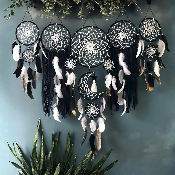 Dream Catcher Wall Decor,Large Boho Dream Catcher with Luxurious Feathers & Beads, Handmade Wall Hanging for Bedroom, Nursery, Living Room, Gift Ready for Girls & Adults (Pink)