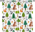 Jungle Animal Curtains, Woodland Animals Forest Pattern Blackout Window Treatments, Rod Pocket Thermal Insulated Drapes 2 Panel Sets for Kids Room Nursery Classroom, 72" W X 63" L