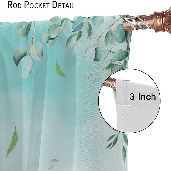 Kids Forest Animal Curtains, Woodland Animal Window Treatments Fox Deer Bunny Wildlife Safari Jungle Bear Farmhouse Window Drapes for Girls Boys Nursery Bedroom 42x54in