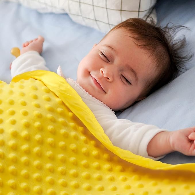 Pro Goleem Baby Soft Minky Polyester Blanket with Satin Backing Baby Gifts for Boys and Girls Pet Blanket for Dogs/Cats/Puppies (Yellow, 30’’ x 40’’)