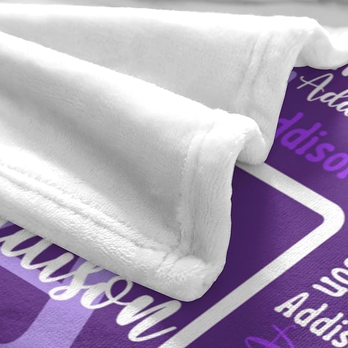 Dr.TOUGH Name Blanket Personalized Blanket for Adult Kids Flannel Customized Personalized Blankets and Throws