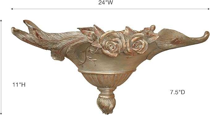 Touch of Class Beautiful Peacock Elegance Wall Shelf Copper and Champagne Tones