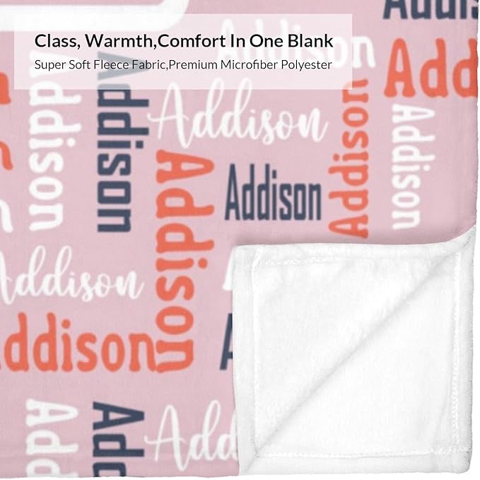 Dr.TOUGH Name Blanket Personalized Blanket for Adult Kids Flannel Customized Personalized Blankets and Throws