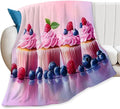 Tijuboni Pink Cupcakes Throw Blanket Dessert Gifts for Girls Women Boys Men Kids Adults Soft Flannel Fleece Blanket for Couch Sofa Bed Home Decor 60"x80"