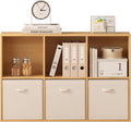Wooden 6-Cube Storage Organizer with Closed Back Panel, 11.34" Cube Shelf Opening, Bookshelf, Display Shelf for Living Room, Bedroom, Home Office, 35.98" L x 9.45" W x 24.09" H, Natural Wood