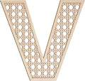 Large Boho Wooden Rattan Letters 12 inch for Nursery Decor Wood Letter V Wall Decors for Baby Girl Boy Bedroom Home Rustic Name Sign Birthday Wedding Decorative Letters
