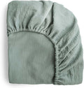mushie Extra Soft Muslin Fitted MINI Crib Sheet | 24"x 38" (Roman Green)