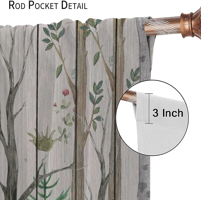 Forest Animal Curtains,Winter Dry Branches Pine Tree Moose Bear Animal Print Curtains for Children Boys and Girls Bedroom Living Room 42x63in