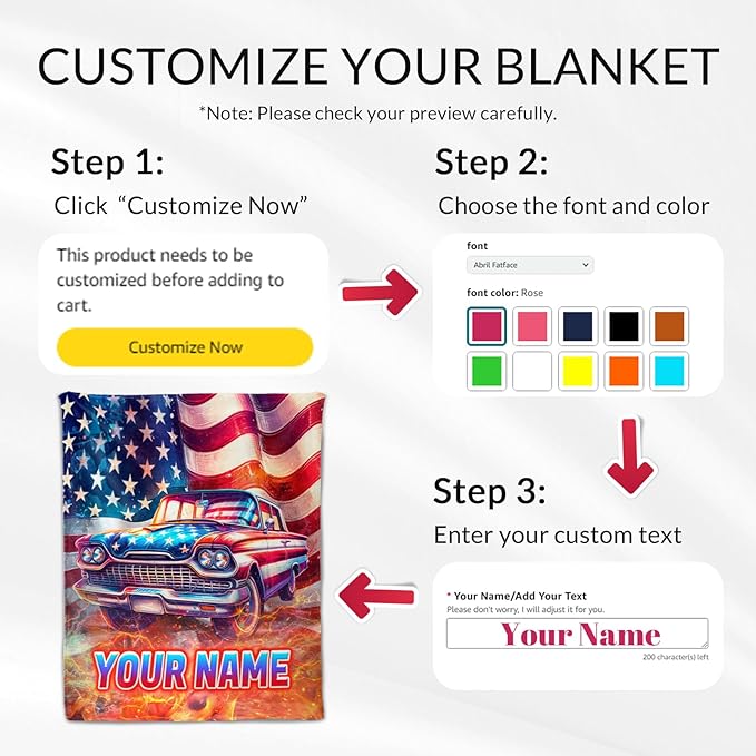 Custom Blanket for Gifts - 30" x 40" Inches Comfort Kids Car Blanket for Boys - Aesthetic Lightweight Soft Throws for Couch, Lap