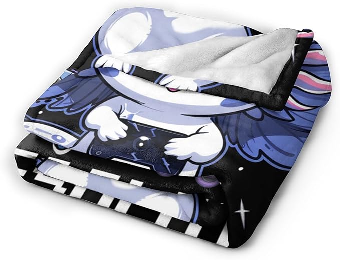 Axolotl Gaming Blanket Throws Axolotl Gifts Cute Axolotl Game Throw Blanket for Boys Kids Gamesolotl Blanket Adults Soft Warm Cozy Fleece Blanket for Couch Sofa Bed 50"x40"