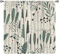 Dinosaur Curtains, Cute Dino Tropical Leaves Plant Beige Green Blackout Window Treatments, Rod Pocket Thermal Insulated Drapes 2 Panel Sets for Children Bedroom Nursery Classroom, 42" W X 54" L