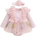 Giraropa Baby Girl Fall Winter Clothes Long Sleeve Romper Dress + Socks + Headband Newborn Infant Cute Casual Outfits