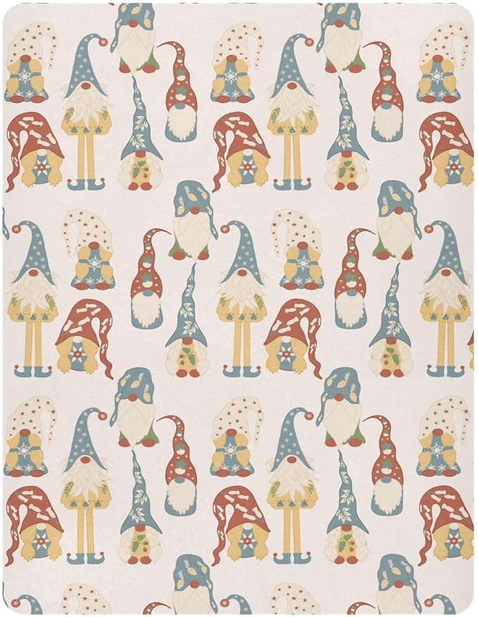 Colorful Gnomes Crib Sheets Soft Breathable Fitted Baby Playard Sheets Mattress Cover for Girl Boys, 39" x 27" x 5"