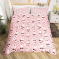 Feelyou Christmas Bedding Set for Kids Boys Girls Cute Santa Claus Comforter Cover Set Cartoon Xmas Theme Duvet Cover Bedroom Decor Pink Dreamy Heart Bedspread Cover King Size Bedding Collection 3Pcs