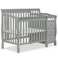 Dream On Me Jayden 4‑in‑1 Mini Convertible Baby Crib & Changer with Storage in Seagrass, Pinewood, GreenGuard Gold & JPMA, 1” Mattress Pad, 3 Mattress Heights, Converts to Mini Day & Twin-Size Bed