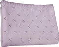 Baby Knit Blanket, 100% Cotton Eyelet Patterns, Soft, Cozy, Lightweight Swaddle for Newborn & Infant Swaddling Beige Neutral, Perfect Baby Shower Ideas Lilac 30x40