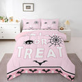 Erosebridal Happy Halloween Comforter Set King Size Spider Web Bedding Set Bat Ghost Quilt for Kids Boys Girls Teens Cartoon Style Bedding Comforter Sets with 2 Pillow Cases