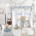 Personalized Baby Crib Bedding Set,3 Piece Custom Name Nursery Set with Blanket, Fitted Sheet & Pillowcase for Baby Girls & Boys,Nursery Friends Theme(Fixed Size)