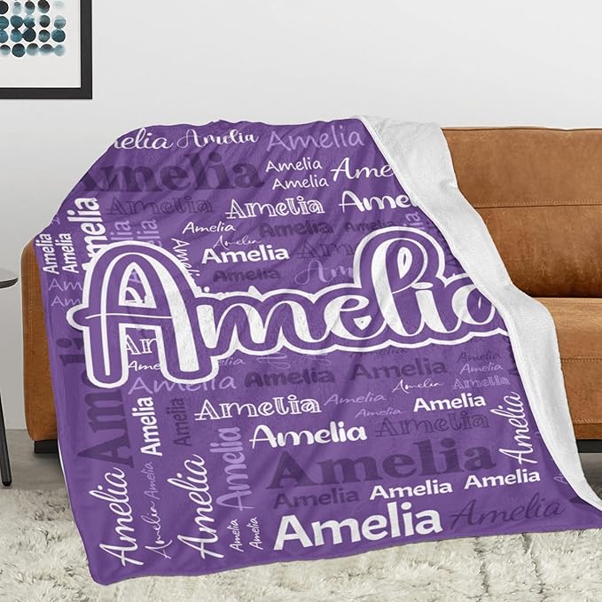 Dr.TOUGH Personalized Blanket for Adult Kids with Name Customized Blankets Personalized Throw Blanket for Christmas Birthday Gifts