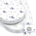 Baby Bassinet Sheets for Boy, Girl (Watercolor Elephants) 2-Pack - Fitted Bedside Bassinet Sheets - Buttery Soft Cotton Blend for Standard Mattress Pad - Compatible with Halo BassiNest