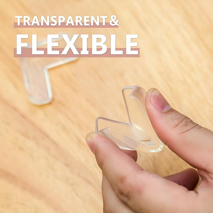 8 pack Corner Protector for Baby, Clear Corner Protectors , Furniture Corner Guard & Edge Safety Bumpers , Baby Proof Bumper , Furniture & Table Edges Furniture & Sharp Corners Baby Proofing (L Shape)