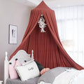 Extra Large Kids Bed Canopy for Girls Boys Bedroom Decor, Crib Nursery Hanging Light Blocking Reading Nook (Rose Red)