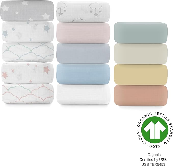 Newton Baby Fitted Crib Sheet (2-Pack) - Ultra Breathable and Soft, Organic Cotton, Fits All Standard Cribs, Clay