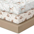 Looxii Baby Crib Sheets for Boys Girls, 3 Pack Fitted Crib Sheet for Standard Crib and Toddler Mattress, Ultra Soft Breathable Microfiber Baby Sheet 52x28x8in