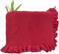 Cotton Baby Blanket with Ruffle Edge Soft Breathable Newborn Blanket for Boys & Girls, Lightweight Knit Throw for Crib, Stroller & Nursery Multiple Colors Available Red 30x30